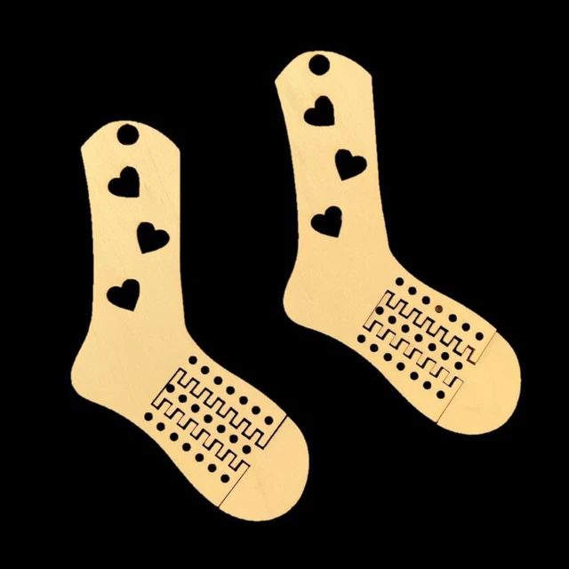 2 piezas Regalo Hágalo usted mismo Calcetines de Madera Navidad Calcetines Bloqueador Calcetín Formas Tejer Hilos Molde de Tejer