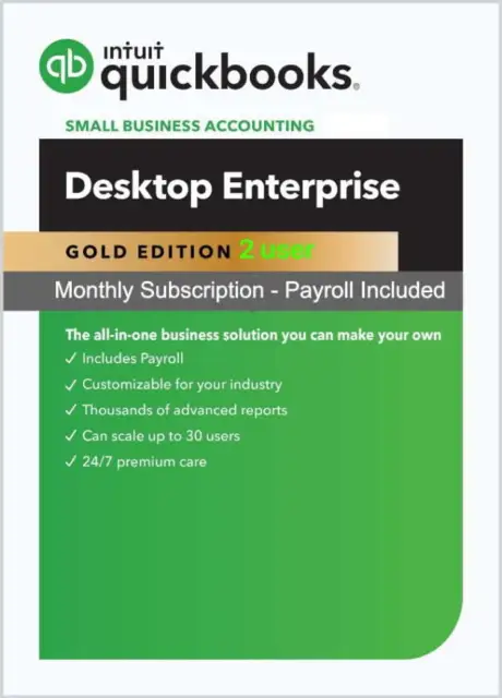 2 user QuickBooks Enterprise Gold 2023 (Monthly Subscription) + Payroll INCLUDED
