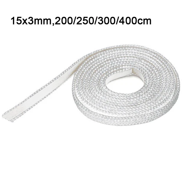 Stufa a pellet in fibra di vetro corda riscaldante autoadesiva sigillo porta 15 mm x 3 mm