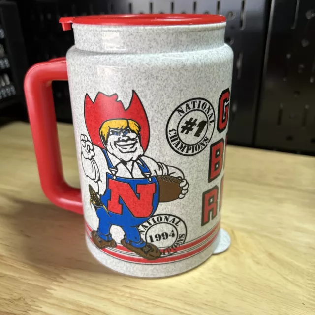 VINTAGE GO BIG Red Herbie Husker Travel Mug University Of Nebraska $14. ...