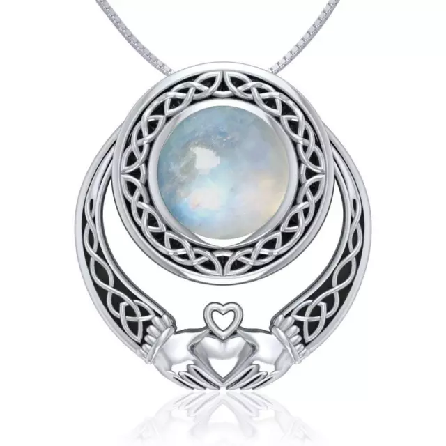 Celtic Knot Claddagh Pendant .925 Sterling Silver Peter Stone Fine Jewelry Gem