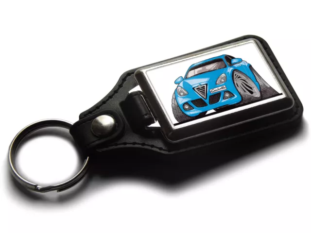 Koolart Cartoon Car Alfa Romeo Giulietta Leather and Chrome Keyring