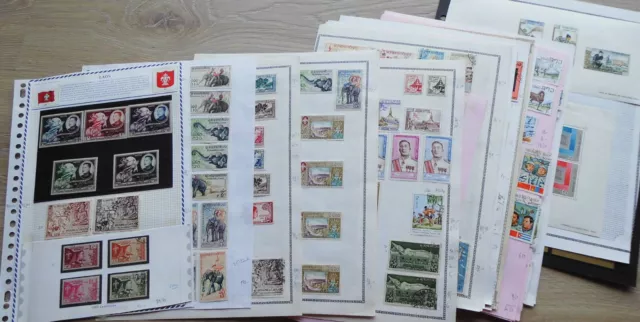 LAOS  lot timbres MH * et oblitèrès