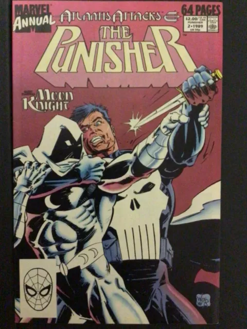 Atlantis Attacks The Punisher #2 VF Moon Knight 1989 Marvel Annual
