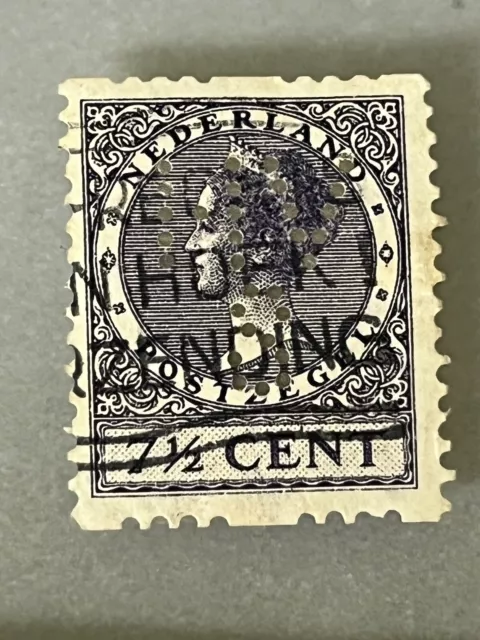 Briefmarke NL gestempelt Wilhelmina 7 1/2 Cent 1927 - Zähnung! - Michel 180b -