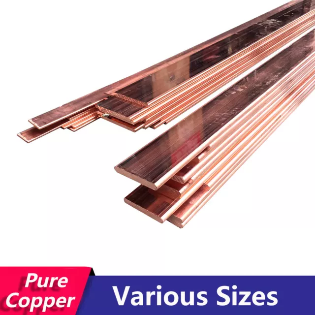 99.9% Copper Strip/Bar/Wire/Tape/ Flat Bar 10mm 12mm Wide Metal Rod Heat Sink