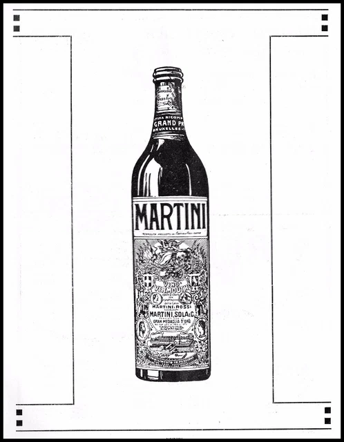 Pubblicita' 1927 Martini & Rossi Torino Bottiglia Vino Vermouth Gran Prix Drink