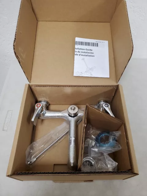 *NEW* MOEN 8230 Commercial 2-Handle Wall Mount Service Faucet in Chrome