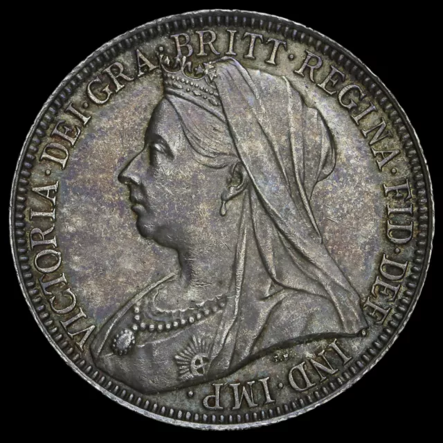 1896 Queen Victoria Veiled Head Silver Florin, Scarce, A/UNC