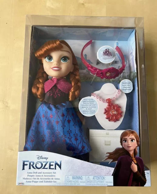 Disney Anna Frozen Doll and Accessory Set 14 Inch Toddler Figure Set NEW UK