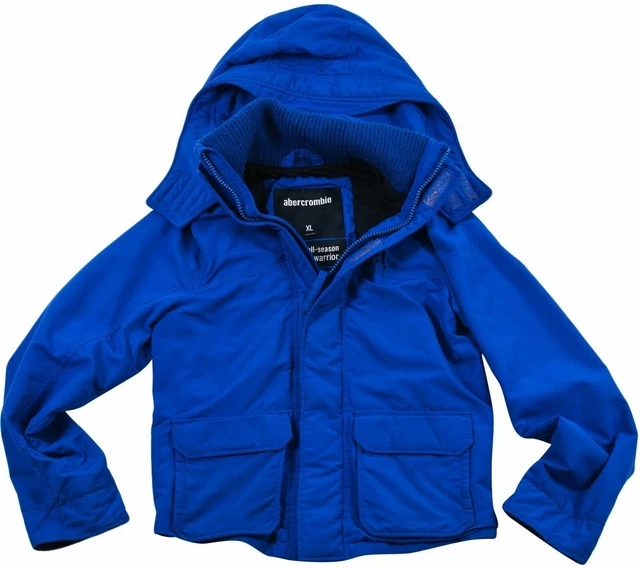 Abercrombie Ragazzi Bambini Giacca Felpa Manica Lunga Blu Nylon Tasca Zip Taglia