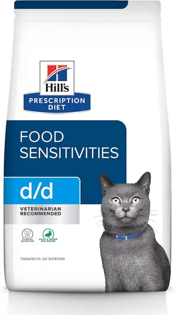 D/D Food Sensitivities Duck & Green Pea Formula Dry Cat Food, Veterinary Diet, 3