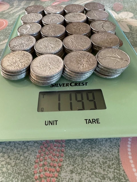 lot de 100 pièces 5 francs semeuse en argent