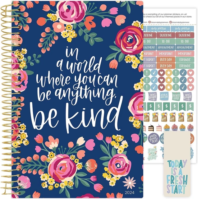 BLOOM DAILY PLANNERS 2024 Calendar Year Day Planner 5.5" x 8.25" 35.29