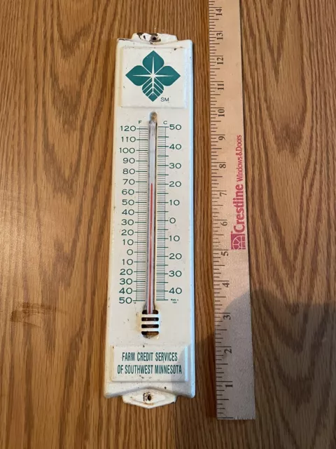 Vintage Farm Credit Thermometer Wall Hanging Metal Advertising Southwest Minn