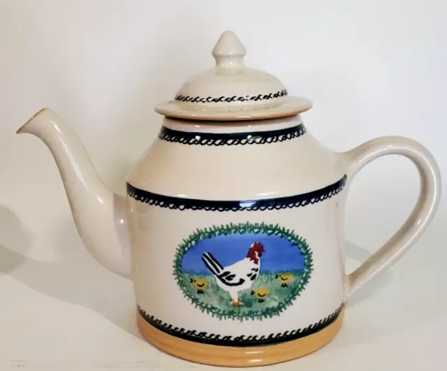 Nicholas Mosse Irish Pottery Landscape Hen Chicks Large Teapot