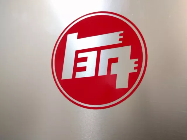 2 pack 1930's TEQ Logo Vinyl Decal Sticker Gloss Red 3.5" (9cm)