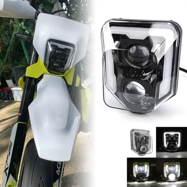 LED Faro Anteriore Moto per Husqvarna 701 Enduro SuperMoto 501 300 450 350 250