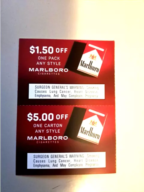 2 Marlboro Coupons $6.50 total Expires 6/30/2024 Free Shipping