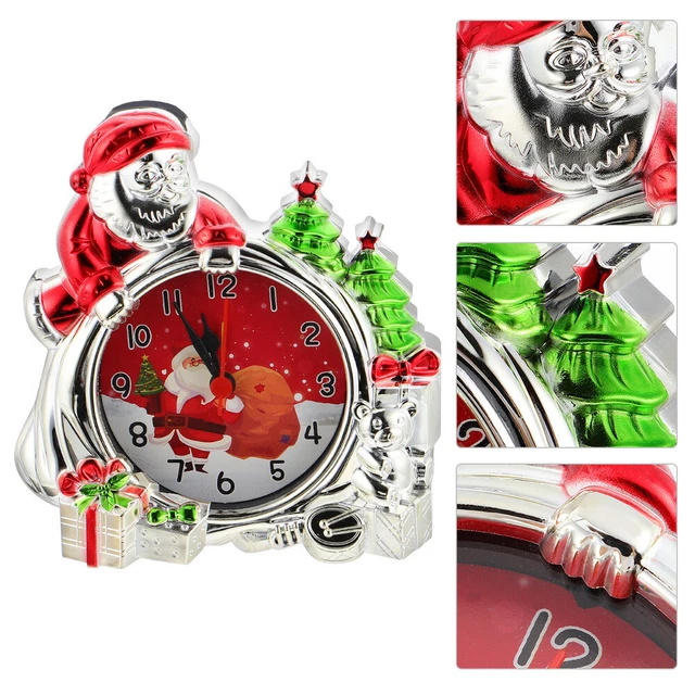 1 pieza Reloj despertador Reloj de Navidad Decoración Creativo Reloj Deaktop Sin Batería