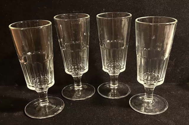 4 Vintage Ice Cream Soda Fountain Shop Sundae Milk Shake Ice Cream Glasses HUGE