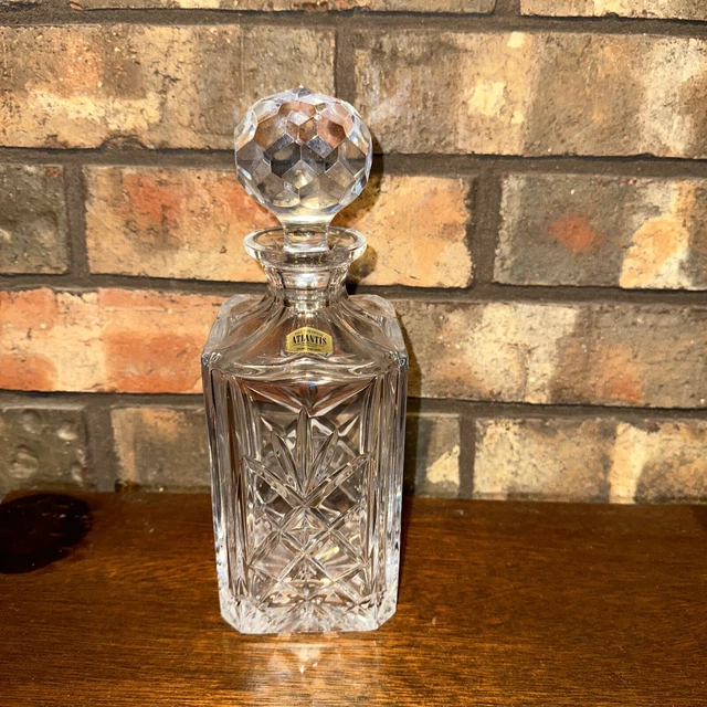VINTAGE ATLANTIS CRYSTAL whiskey decanter 10” 35.99 PicClick