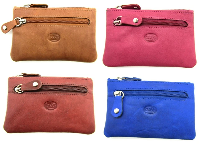 Femmes Filles Neuf Super Doux Cuir Véritable Petit Porte-Monnaie Poche Porte Clé