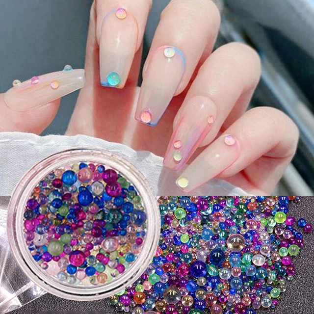 Bulles Verre Balle 3D Cristal Manucure Minuscule Strass Ongles Caviar Perles .J