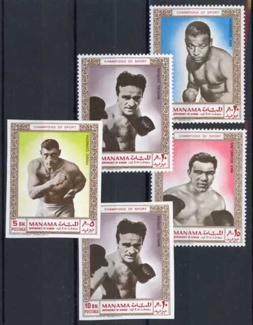 [80.240] Manama 1972 : Boxing - Good Lot VF MNH Perf & Imperf Stamps