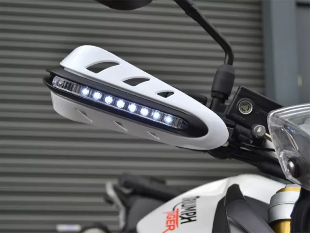 Proteges Mains A Led Clignotant Moto Enduro Quad Trike Can-Am Supermotard Neuf