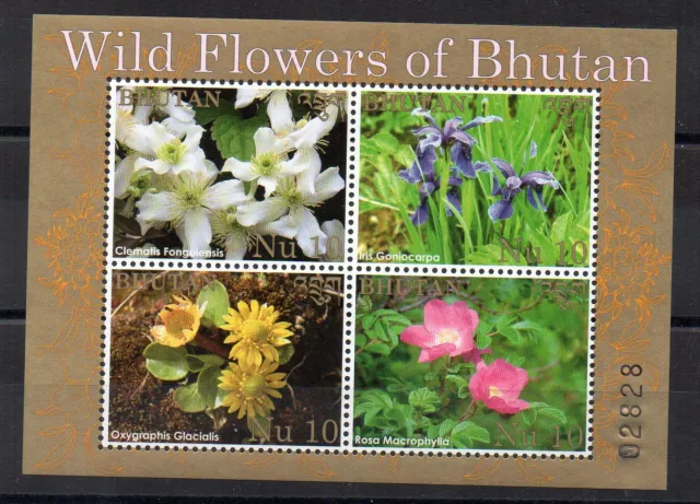 Timbres - Bhoutan - Bhutan - Flowers - Fleurs - M/S - B/F - 2015 -