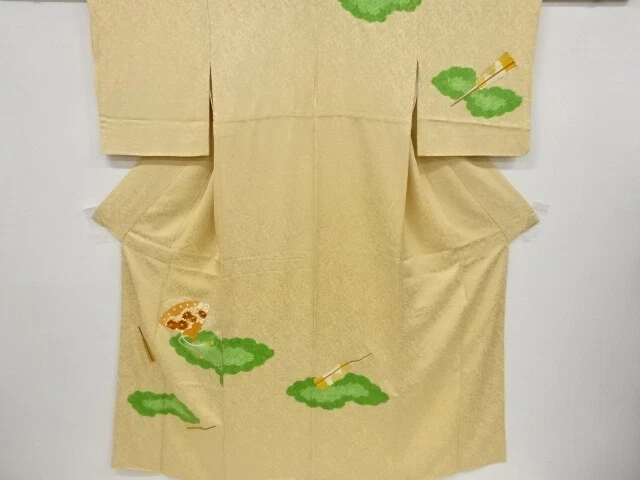 6420487: Japanese Kimono / Vintage Homongi / Embroidery / Shibori / Kiku & Cloud