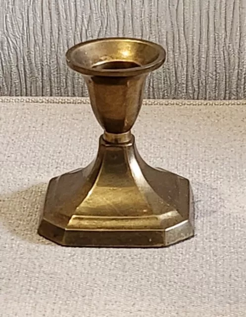 Vintage Solid Brass Candle Holder - Nice Shape And Weight