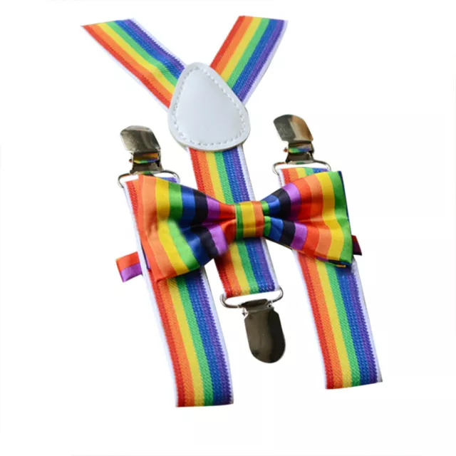 Set bretelle e cravatta arcobaleno arcobaleno bambine ragazzi 3