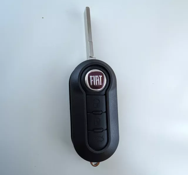 ✨SOSTITUZIONE GUSCIO Fiat 500 Panda Punto Bravo Ducato Stilo Auto 3 Tasti +LOGO 3