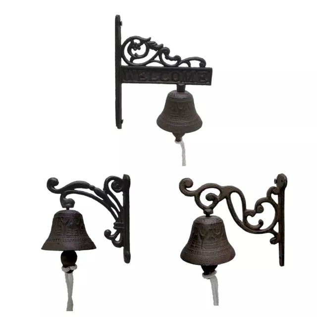 Front Door Cast Iron Dinner Bell Wall Mount Antique Vintage Style Outdoor 3