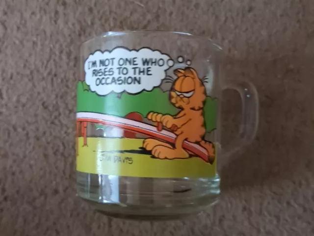 Garfield Odie Nermal Arlene Seesaw McDonalds 1978 Glass Mug Never Used 3