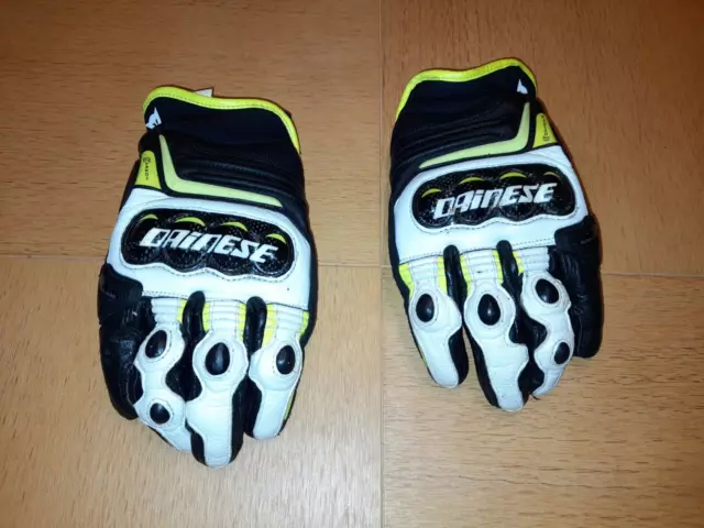 Motorradhandschuhe Handschuhe Dainese Carbon D1 short schw. gelb wß Gr. 8,5 / M