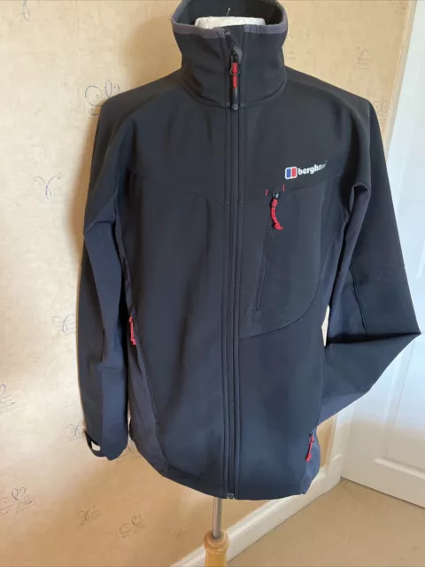Berghaus soft shell jacket large black grey 46 ch see description