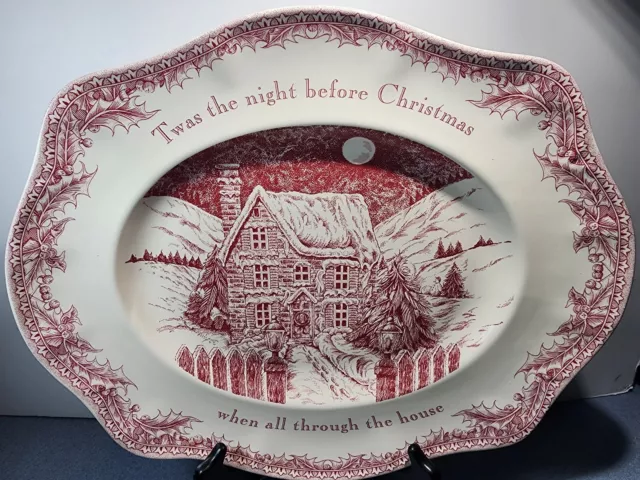 Johnson Brothers Holidays Christmas TWAS THE NIGHT 15” Oval Platter Beautifiul!