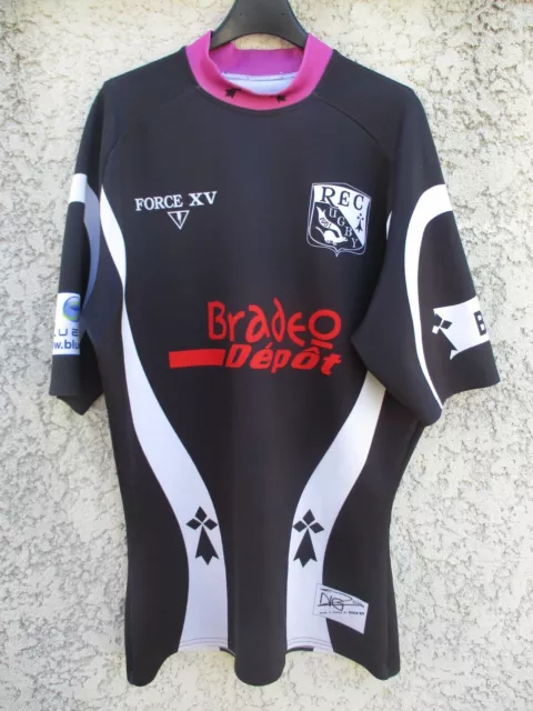 Maillot rugby REC RENNES porté n°1 FORCE XV shirt noir Bretagne XXL