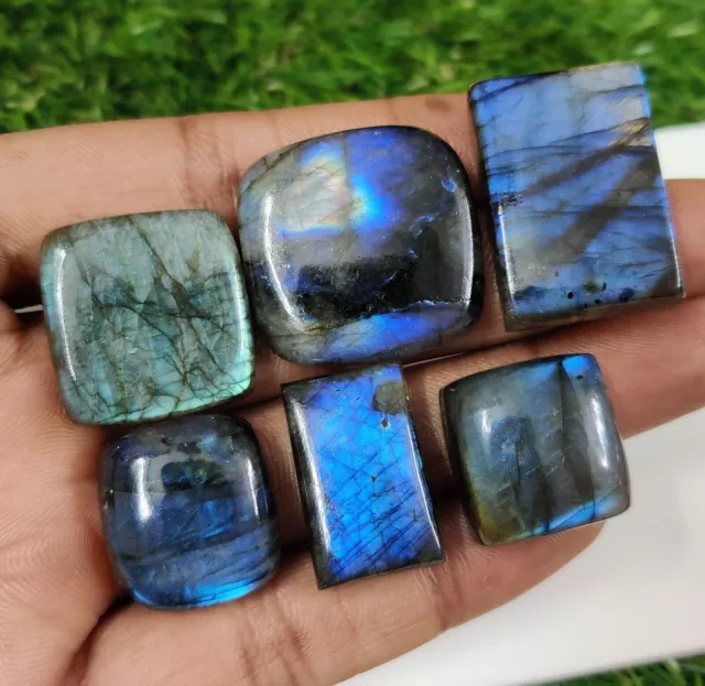 Natural Lovely Blue Fire Labradorite Cushion Gemstone For Jewelry Making 221 Cts