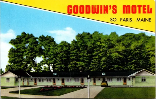 So Paris ME Maine Goodwins Motel c1940s Auto Route 26 Norway postcard NQ7