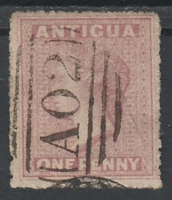 Antigua 1863 Qv 1D Dull Rose Wmk Star Used