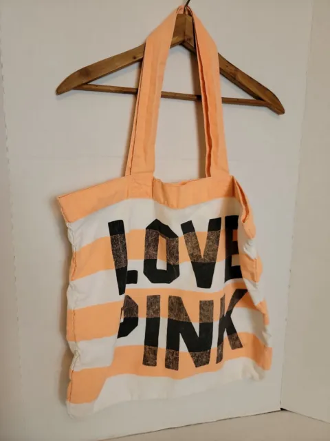 PINK Victoria's Secret Pink White Black LOVE PINK Tote Bag
