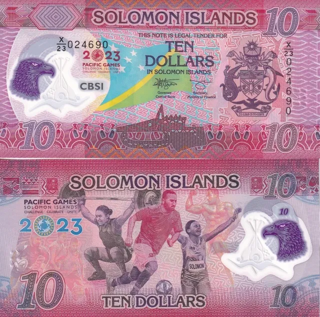 Solomon Islands 10 Dollars ND 2023 P 39 Commemorative Polymer X Replacement UNC