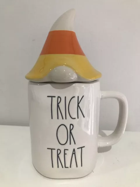 New Rae Dunn Halloween Coffee Cup Mug With Lid - “Trick or Treat” Ceramics