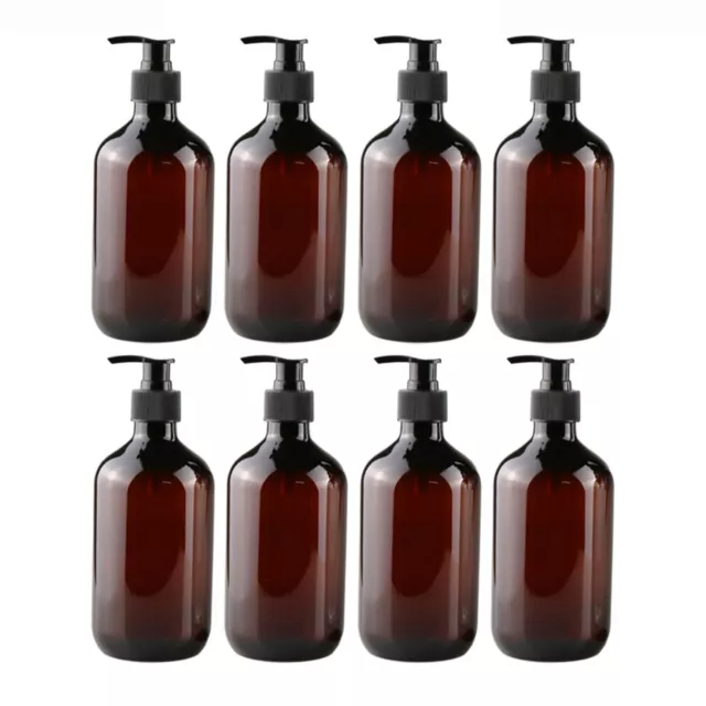 Refillable Brown PET Bottles with Pump Dispenser for Hair and Body Products