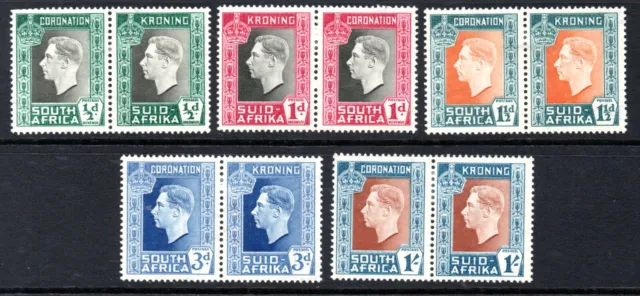 South Africa Stamps 1937 SG 71-75 Coronation Mounted Mint