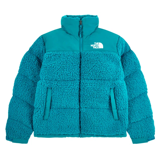 The North Face Nuptse Sherpa Alto Pile Bomber Giubbino Taglia M Porto Blu